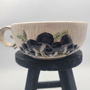 Vintage Arnel's Pottery Mushroom Soup Bowl w/handle As Is See Photos